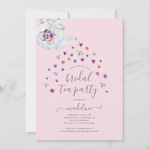 Invitación a una fiesta de té de novia floral de T