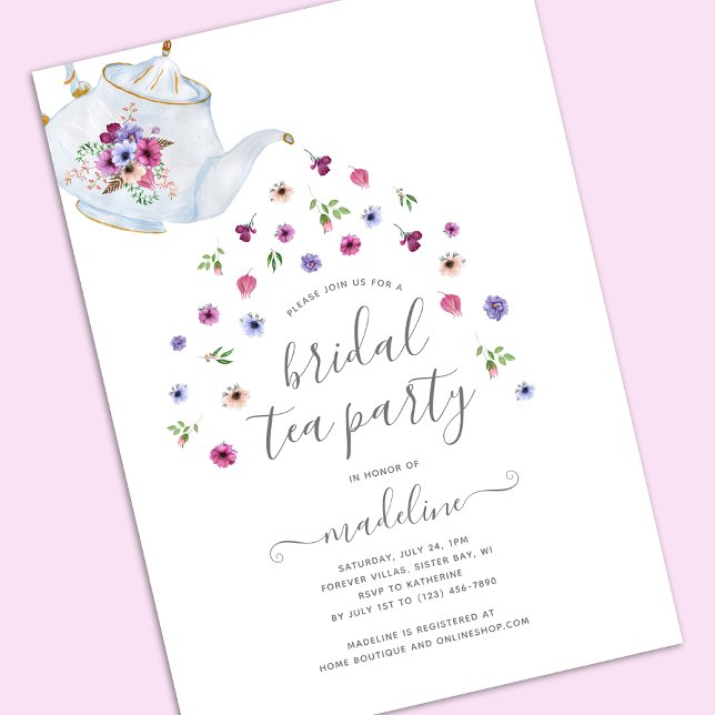 Invitación a una fiesta de té de novia floral de T (Subido por el creador)