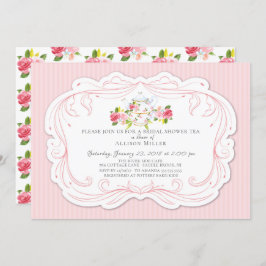 Invitación a una fiesta de té de novia Rosa de la 