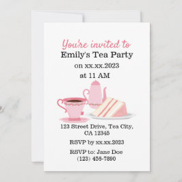 Invitación a una fiesta de té de Personalizable ro