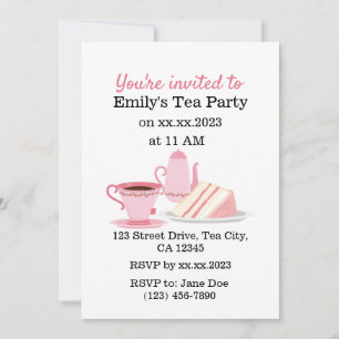 Invitación a una fiesta de té de Personalizable ro