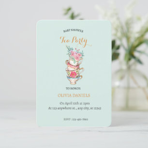 Invitación a una fiesta de té en Baby Shower con f