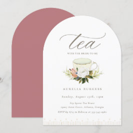 Invitación a una fiesta de té floral de teacup vin