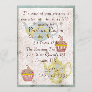 Invitación a una fiesta de té inspirada en la anti