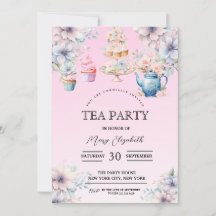 Invitación a una fiesta de té, invitación a una fi