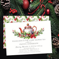 Invitación a una fiesta de té para bebés en tempor