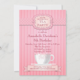Invitación a una fiesta de té rosado