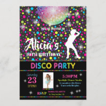 Invitación a una fiesta disco Chica Dance Birthday