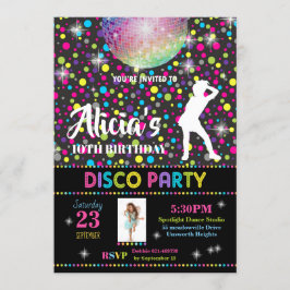 Invitación a una fiesta disco Chica Dance Birthday
