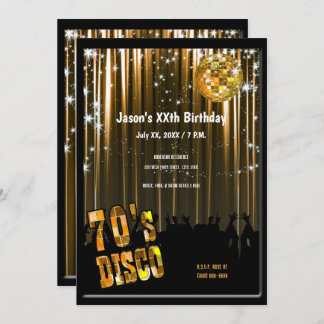 Invitación a una fiesta disco de los años 70