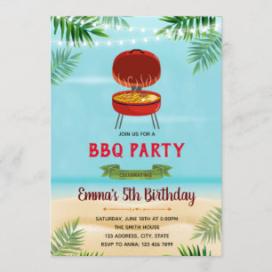 Invitación a una fiesta en Beach Bbq
