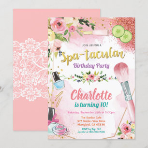 Invitación a una fiesta en el spa. floral fiesta d