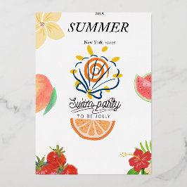 Invitación a una fiesta en la piscina de verano.