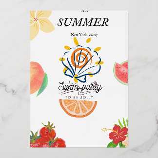 Invitación a una fiesta en la piscina de verano.