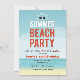 Invitación a una fiesta en la playa de verano
