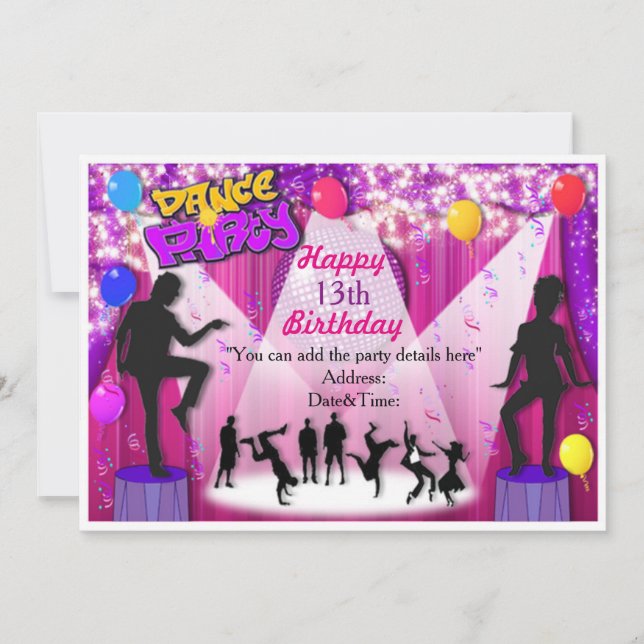 Invitación a una fiesta especial de baile (Anverso)