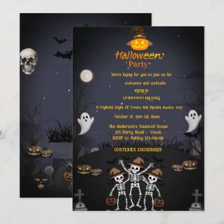 Invitación a una fiesta espeluznante de Halloween