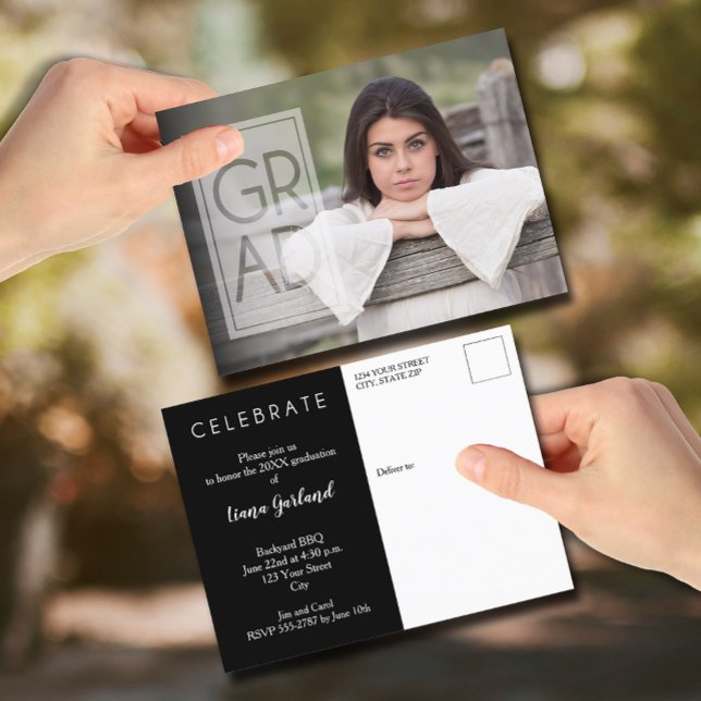 Invitación a una fiesta fotográfica GRAD (GRAD Photo Party Invitation Postcards)