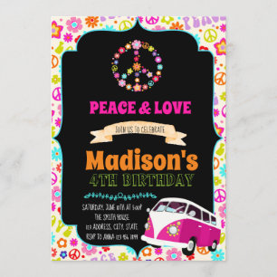 invitación a una fiesta hippie linda