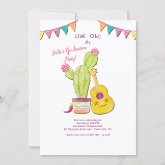Invitación a una fiesta mexicana de graduación de