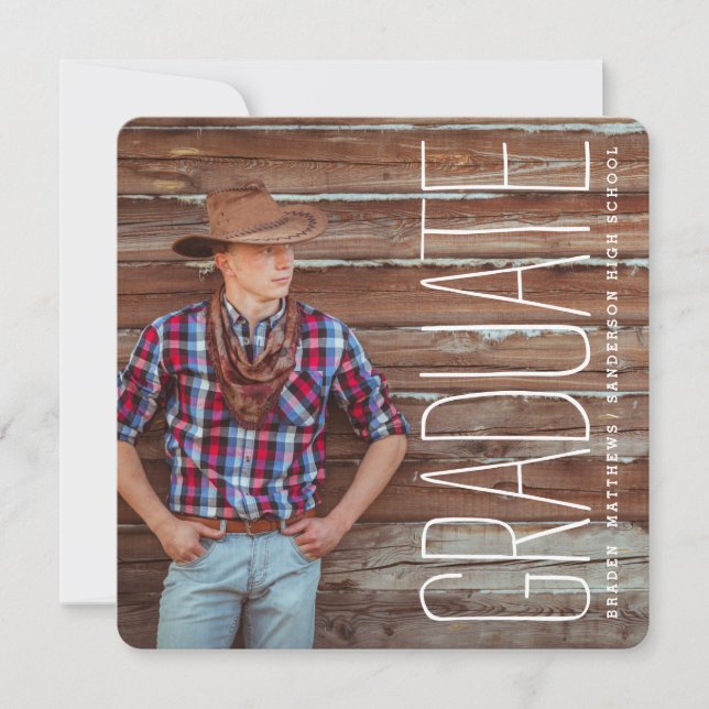 Invitación a una fiesta moderna de graduación de f (Anverso)