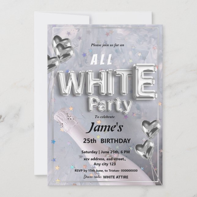 Invitación a una fiesta o evento de etiqueta todo  (Anverso)