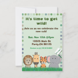 Invitación a una fiesta para bebés en Safari