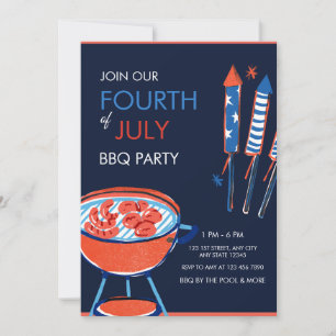 Invitación a una fiesta patriótica de barbacoa del