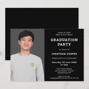 Invitación a una fiesta simple de graduación de fo