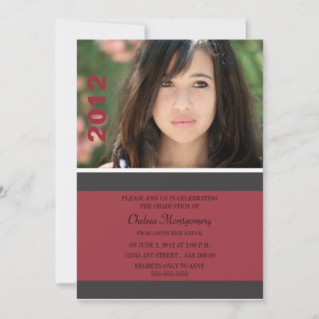 Invitación a una fiesta simple de graduación en ba (Anverso)