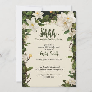 Invitación a una Fiesta Sorpresa Floral Elegante