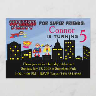 Invitación a una fiesta super héroe