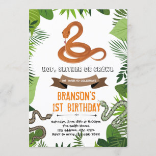 Invitación a una fiesta temática de serpientes