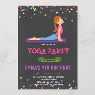 Invitación a una fiesta temática del yoga