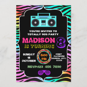 Invitación a una fiesta totalmente genial de los 9
