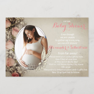 Invitación a una foto editable de Baby Shower virt