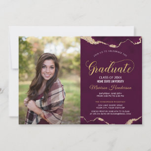 Invitación a una foto moderna de graduación de Bor
