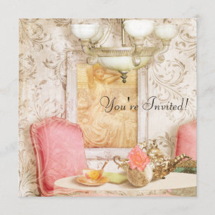 Invitación a una gran fiesta del té. Shabby Chic,