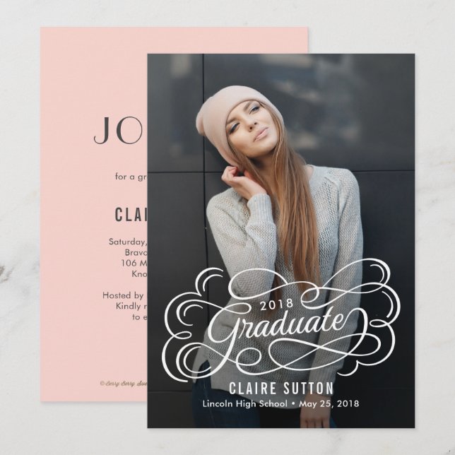 Invitación a una Invitación de graduación brillant (Anverso / Reverso)