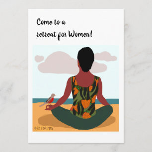 Invitación a una mujer posmujer de yoga