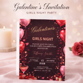 Invitación a una noche de chicas en el Día de San Valentín
