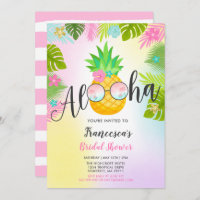 Invitación a una novia hawaiana a una ducha de nov