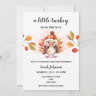 Invitación a una pequeña Turquía a una ducha de be