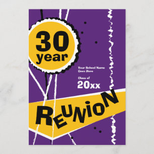 Invitación a una reunión de clase Purple y Gold de