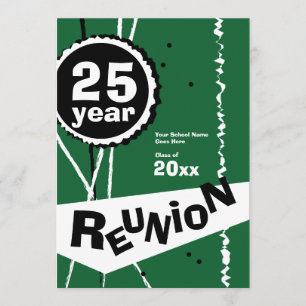 Invitación a una reunión de clase verde de 25 años