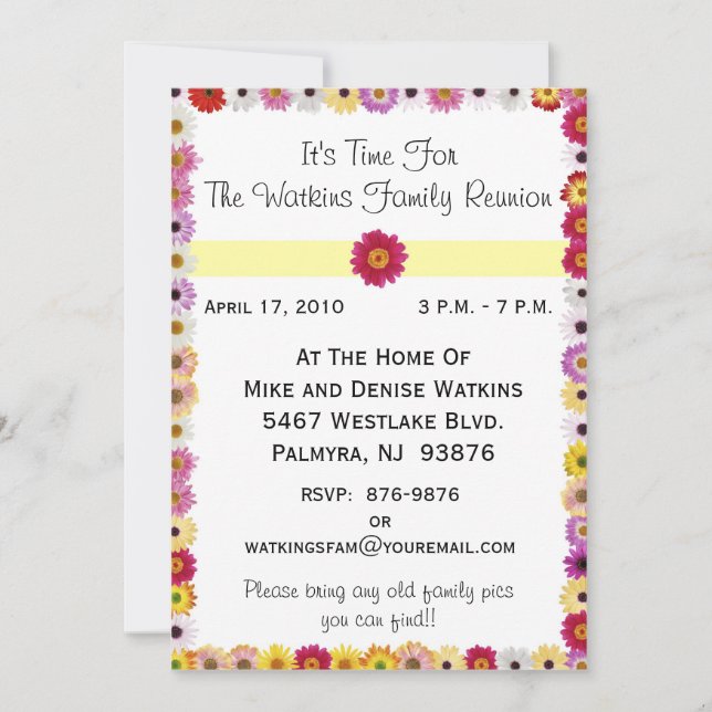 Invitación a una reunión familiar (Anverso)