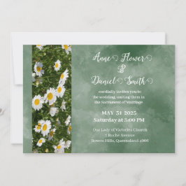 Invitación a una simple boda católica verde