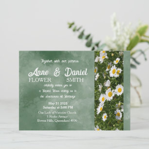 Invitación a una simple boda católica verde