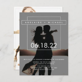 Invitación a una simple boda de fotos elegante