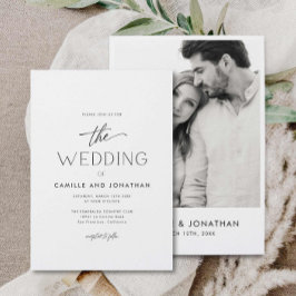 Invitación a una simple boda de fotos elegante